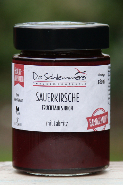 Sauerkirsche und Lakritz Fruchtaufstrich 180g